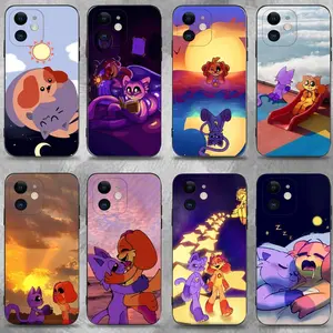 Catnap and Dogday Phone Case For iPhone 17,16,15,14,13,12,11 Plus,Pro Max,XS,X,XR,SE,Mini,8,7,Soft Silicone Black Cover