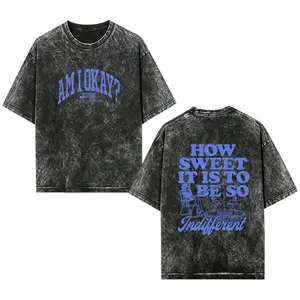 [EOVCAU]Am I Okay Album Short-Sleeve acid wash T-Shirt，Megan Moroney How Sweet It Is To Be So Graphic Vintage Tees，Country Music Fans Gift，Retro Women's Crew Neck Casual Cotton TShirt，Perfect Gift For Girlfriend, Wife