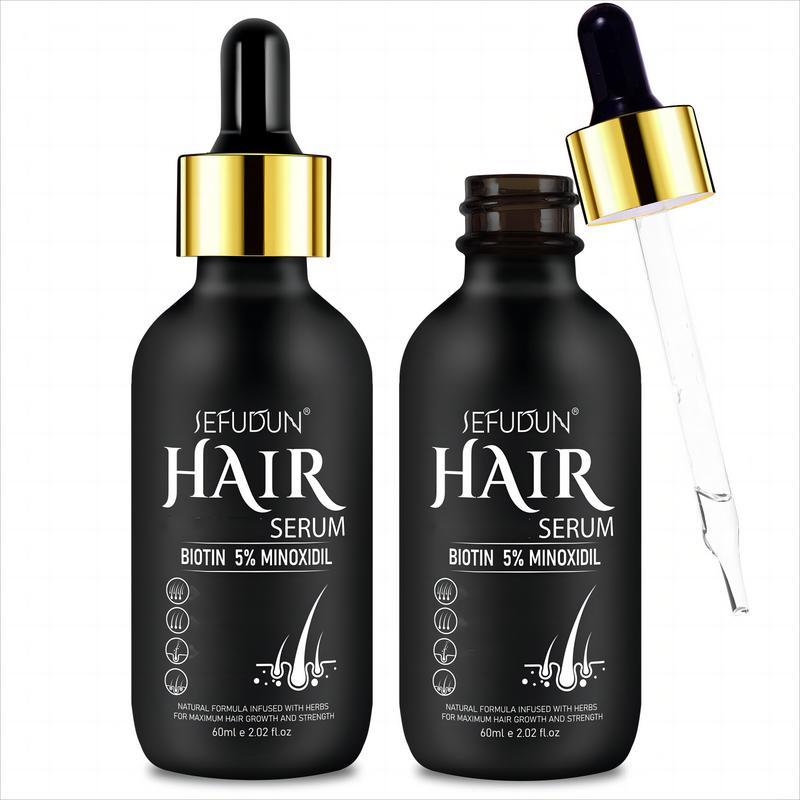 Sefudun 5% Minoxidil Hair Serum (60ml / 2.02fl. oz) for Haircare and Comfort Scalp Growth Oil,Makes Hair Shinier and Healthier