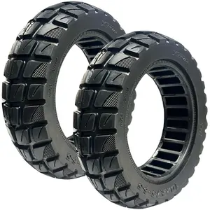 10" 10x2.75-6.5 Solid Scooter Tires – Durable Flat-Free Airless & Reliable - Off-Road Replacement Wheels for Electric Scooters (2 Pieces)