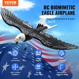 VEVOR RC Plane,  2.4GHZ 2 Channel Remote Control Airplane with 6-Axis Gyro Stabilizer, Ready to Fly Eagle Aircraft Plane Toy with 2 Batteries, Easy to Fly RC Glider for Adults Kids Beginners Boys Girls
