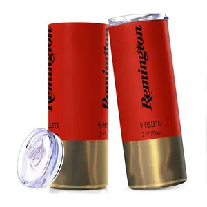 Remington Shotgun Shell Tumbler 20oz, 12 Gauge Ammo Coffee Mug, Father Day Gift From Daughter, Red Bullet Travel Cup, Stainless Steel Insulated Ice Shaker, Country Boy Outdoorsman Tactical Gear, Birthday Gift For Husband, Hunting Gift For Men,