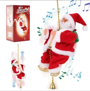 Electric Animated Climbing Santa Claus 2025 Christmas Ornament with Rope Ladder for Tree Indoor Outdoor