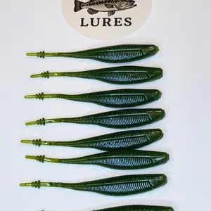 Spine Ripper FFS and bladed jig Minnow. Color - Black Bass 4” 8 PACK.