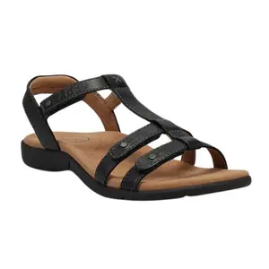 Taos Women's Trophy 2 Black Emboss Sandal Leather