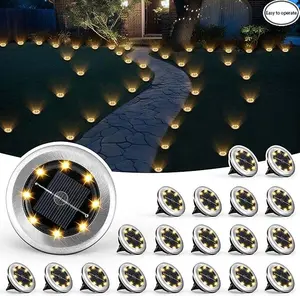 8 Pack Mini Solar Ground Lights, Outdoor Waterproof Pathway Lights Solar Powered, Solar Garden Lights, Landscape Lighting for Yard Driveway Walkway pathway light