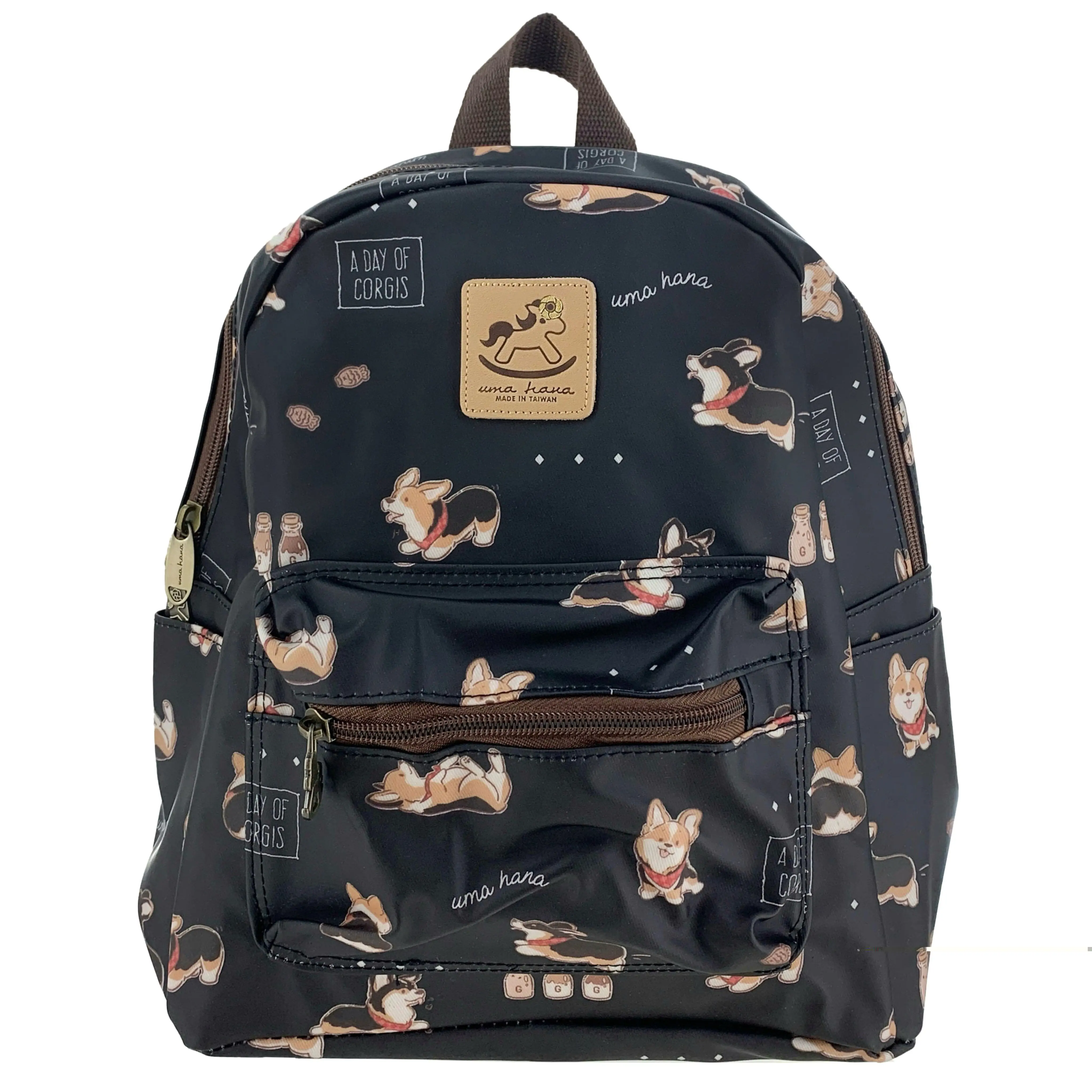 Black Tricolor Corgi Small Backpack