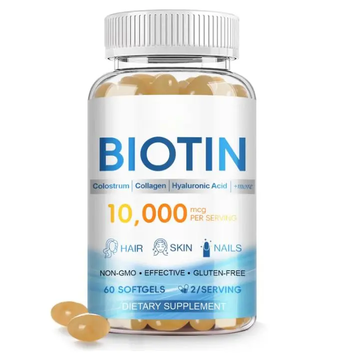 High Potency Organic Biotin 10000 mcg Hair Growth Supplements - Gluten-Free Nutrition Beauty Supplement Vitamin, Plant Cellulose Shell Daily Pill for Hair, Skin, Nails & Metabolism (120 Capsules), Biotin For Hair