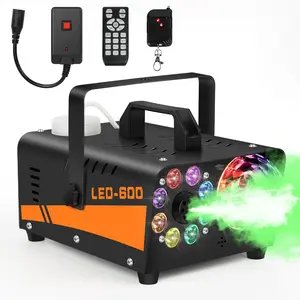 Halloween Fog Machine with Disco Ball Light, 600w & 3000cfm, 13 Color LED Effects, Wired and Wireless Remote Control