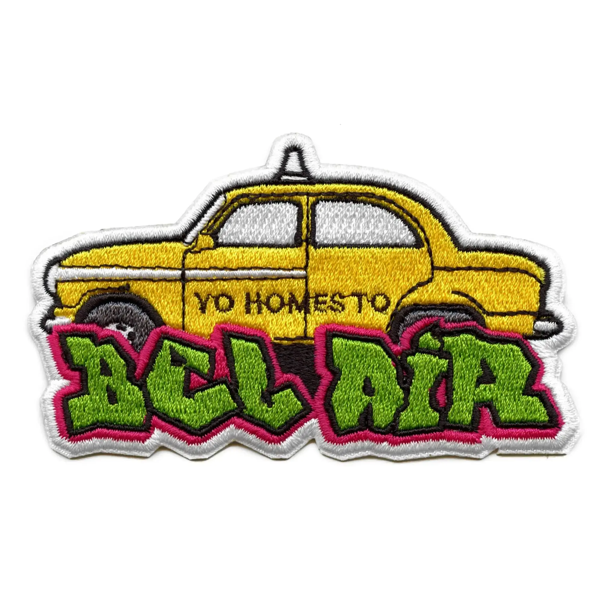Bel Air Yellow Cab Patch Nostalgic Fresh 90's Embroidered Iron On