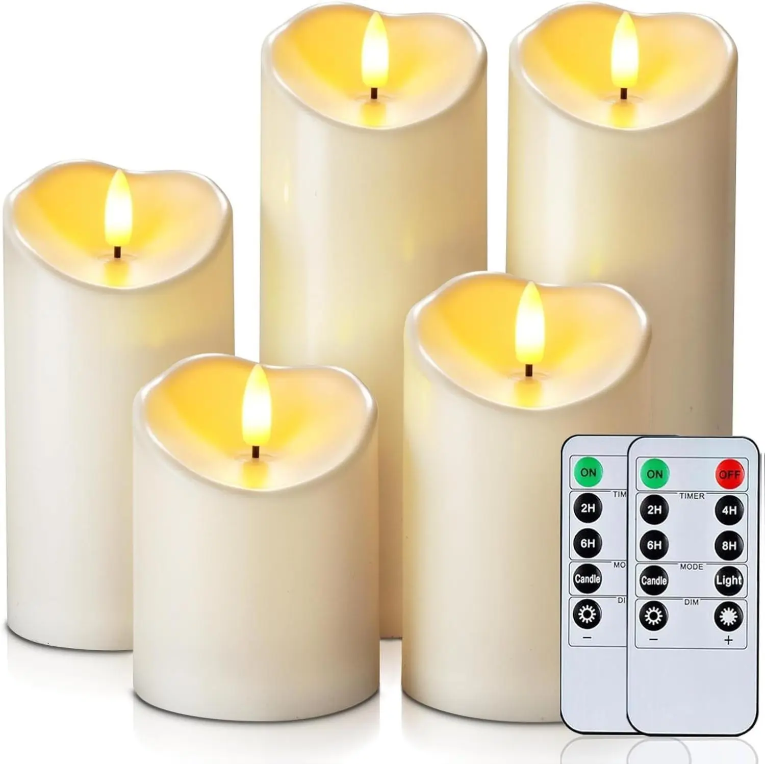 Waterproof LED Flameless Pillar Candle – Dripless Flickering Real-Wax Design with Remote & Timer, Safe Indoor/Outdoor Lighting Decor