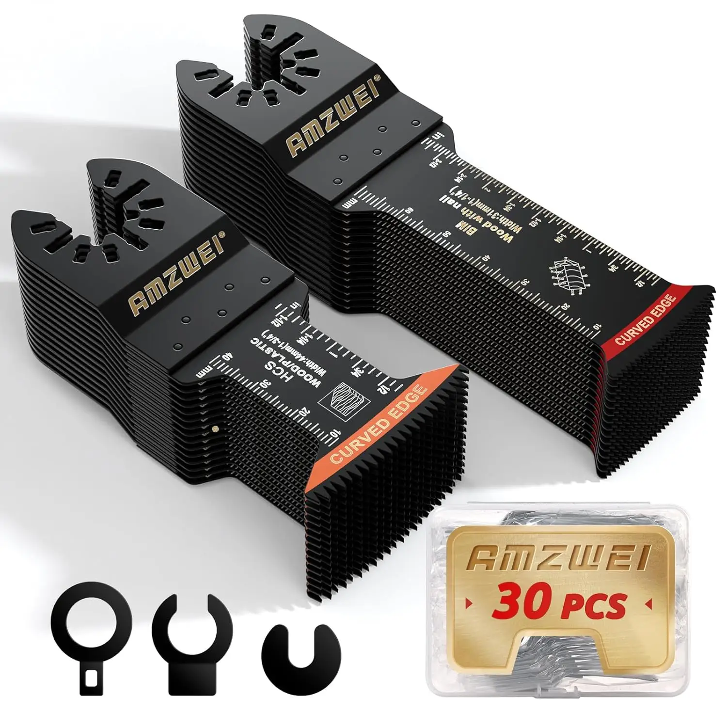 Father's Day Gifts 30 Pcs Bi-Metal Oscillating Tool Blades Metal Cutting, Extra Long & Japanese Teeth Multitool Blades for Nails, Wood, Metal, Plastic