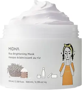 MIDHA Rice Brightening Mask 100ml Masque Eclaircissant Au Riz for Radiant Skin Care 3.38 fl oz