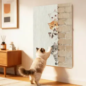 Self-Adhesive Cat Scratching Pad for Indoor Cats, Kitten, Durable Wall and Sofa Mount, Furniture Protection, Interactive Climbing Mat, Home Decor
