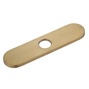 WOWOW 10" Sink Faucet Hole Cover Deck Plate (Arc Edge) for Kitchen & Bathroom Vanity Sink, Faucet Gold Escutcheon Plate