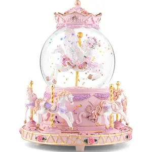 Box Unicorn Carousel Horses Snow Globe Gifts, Birthday , for Daughter Girls Women, Musical Carousel for Wife  Sister Anniversary Christmas, Play You are My Sunshine