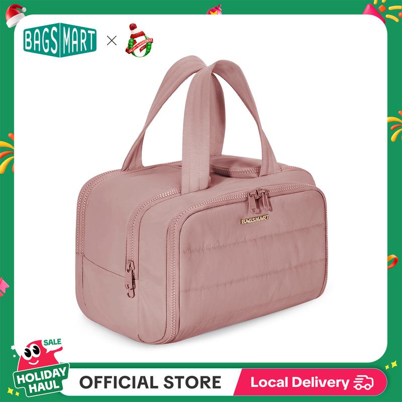 BAGSMART Crush 4-in-1 Puffy Multi-Functional Toiletry Bag for Women – Large Capacity Travel Organizer with 4 Compartments Outdoorfun Makeup Pouch TikTokShopHolidayHaul