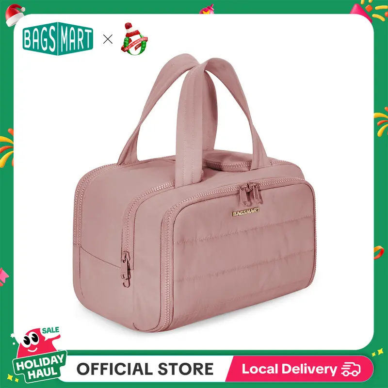 BAGSMART Crush 4-in-1 Puffy Multi-Functional Toiletry Bag for Women – Large Capacity Travel Organizer with 4 Compartments Outdoorfun Makeup Pouch TikTokShopHolidayHaul