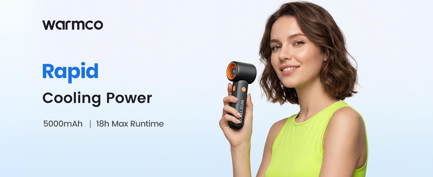 Warmco 15000RPM Turbo Fan, 5000mAh Portable Handheld Fan Rechargeable, High Speed Mini Personal Fan with 5 Speeds and LED Display. USB-C Battery Powered Desk Fan for Office, Travel, Outdoor Camping and Makeup Warmco 15000RPM Turbo Fan, 5000mAh Portable Handheld Fan Rechargeable, High Speed Mini Personal Fan with 5 Speeds and LED Display. USB-C Battery Powered Desk Fan for Office, Travel, Outdoor Camping and Makeup