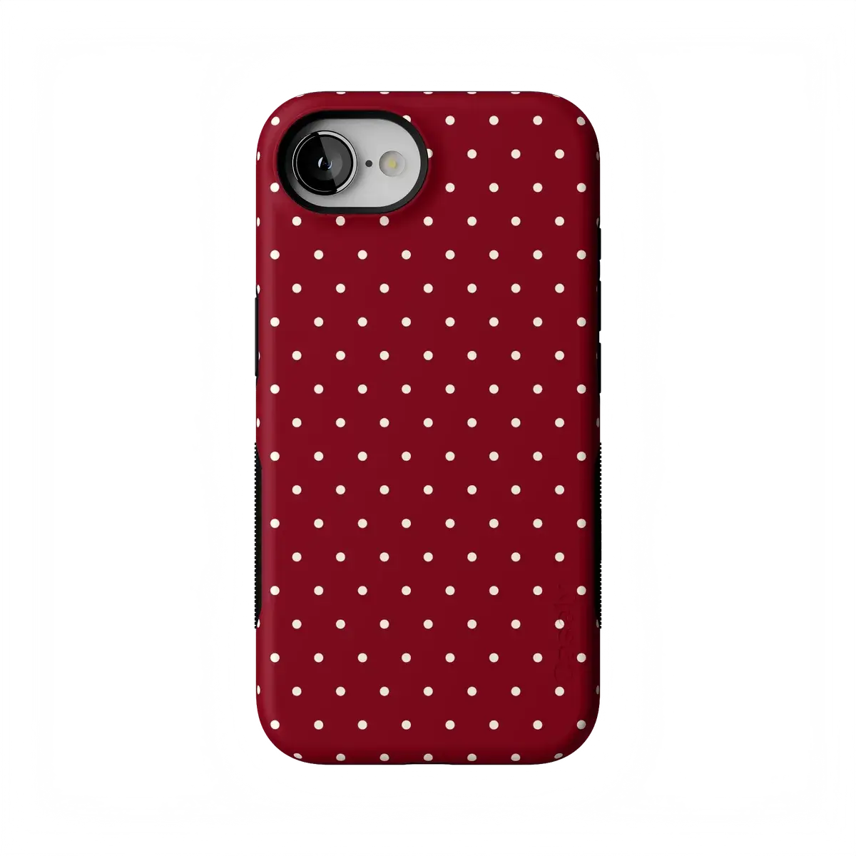 Casely iPhone 16e Case | On the Dot | Maroon Polka Dot | Bold Protective Design | Compatible with MagSafe