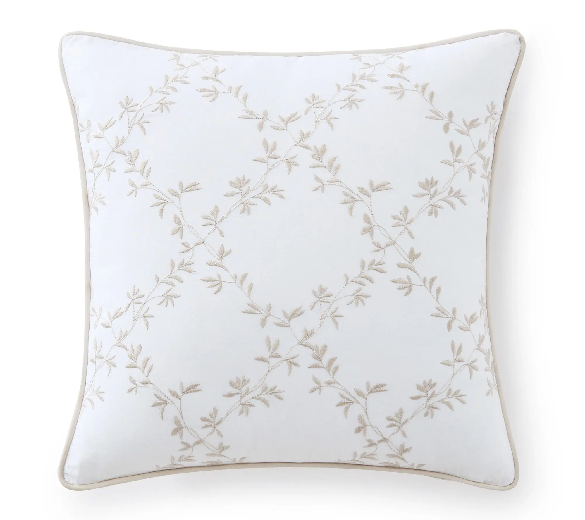 Martha Stewart Blooming Trellis White Cotton Decorative Pillow