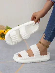 Women's Plush Slippers, Comfortable Non Slip Soft Slip-On Shoes for Autumn Winter Home Wear, Plus Size Casual Footwear