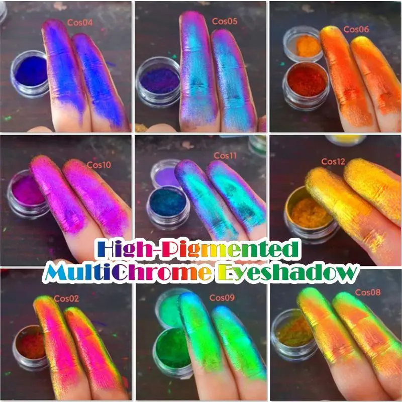 1-Jar Duochrome Chameleon Nail Glitter Powder Holographic Shinging Chameleon Rubbing Pigments High-Gloss Chameleon Manicure Dust