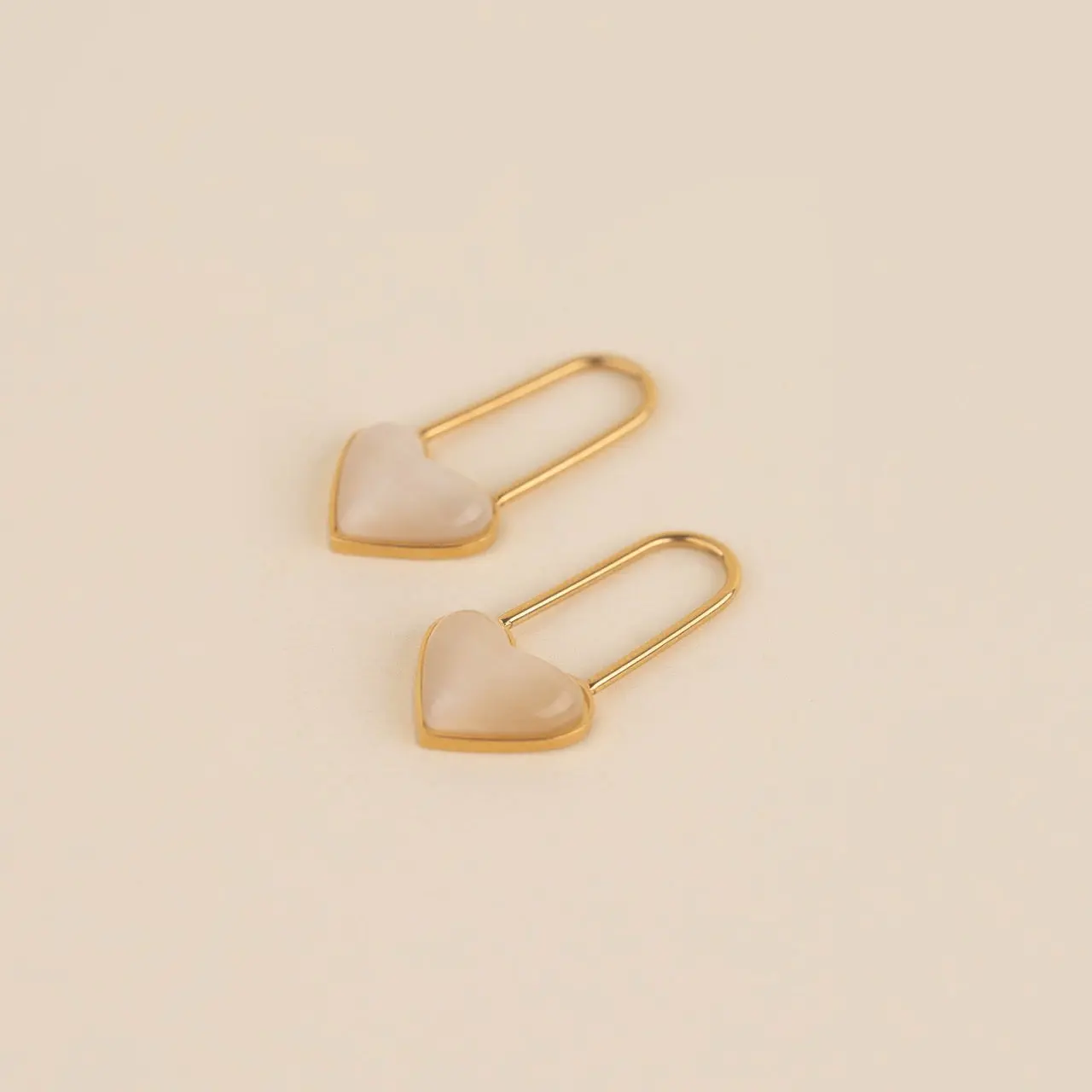 Paperclip Heart Huggie Hoop Charms