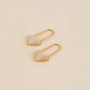 Paperclip Heart Huggie Hoop Charms Paperclip Heart Huggie Hoop Charms