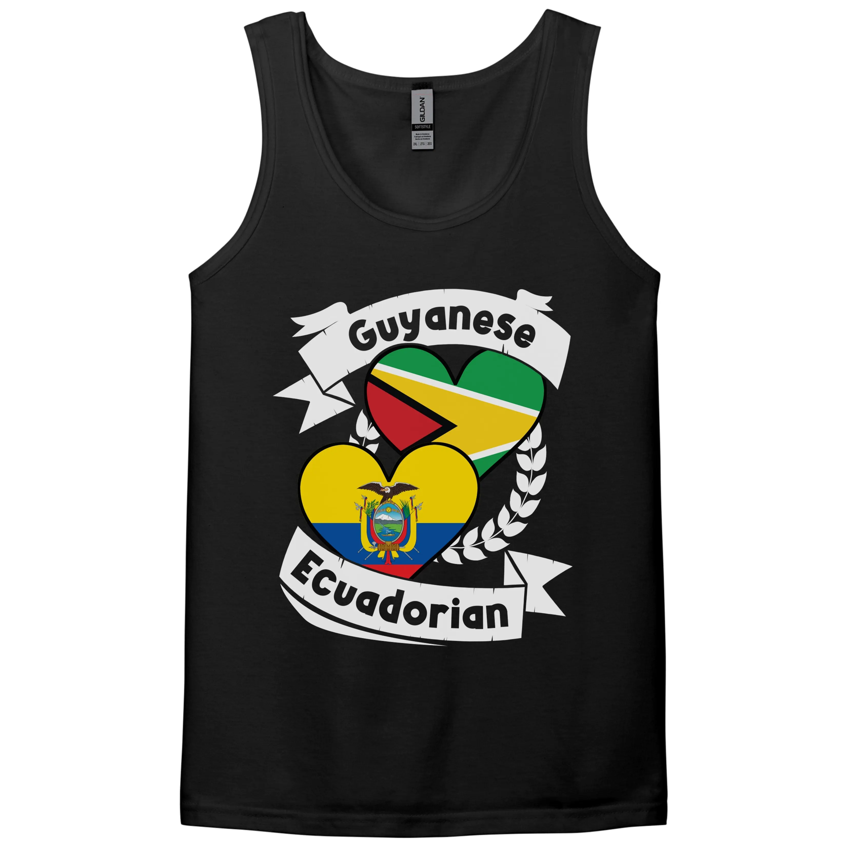 Guyanese Ecuadorian Heart Flags Guyana Ecuador Tank Top
