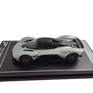 KINSMART 1:64 Scale Aston Martin Valkyrie Hyper-Car League Collection Die-Cast Metal & Plastic Model Car Skyfall Silver Color with Display Base