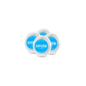 Smile Floss Original 4 Pack Set - Woven Dental Floss, Dentist & Hygienist Approved Oral Care, Eco-friendly Natural Delicious Coconut Citrus Flavor, Paraben-Free, 4 Pack of Expanding Soft Durable Mint Floss (30 yds each)