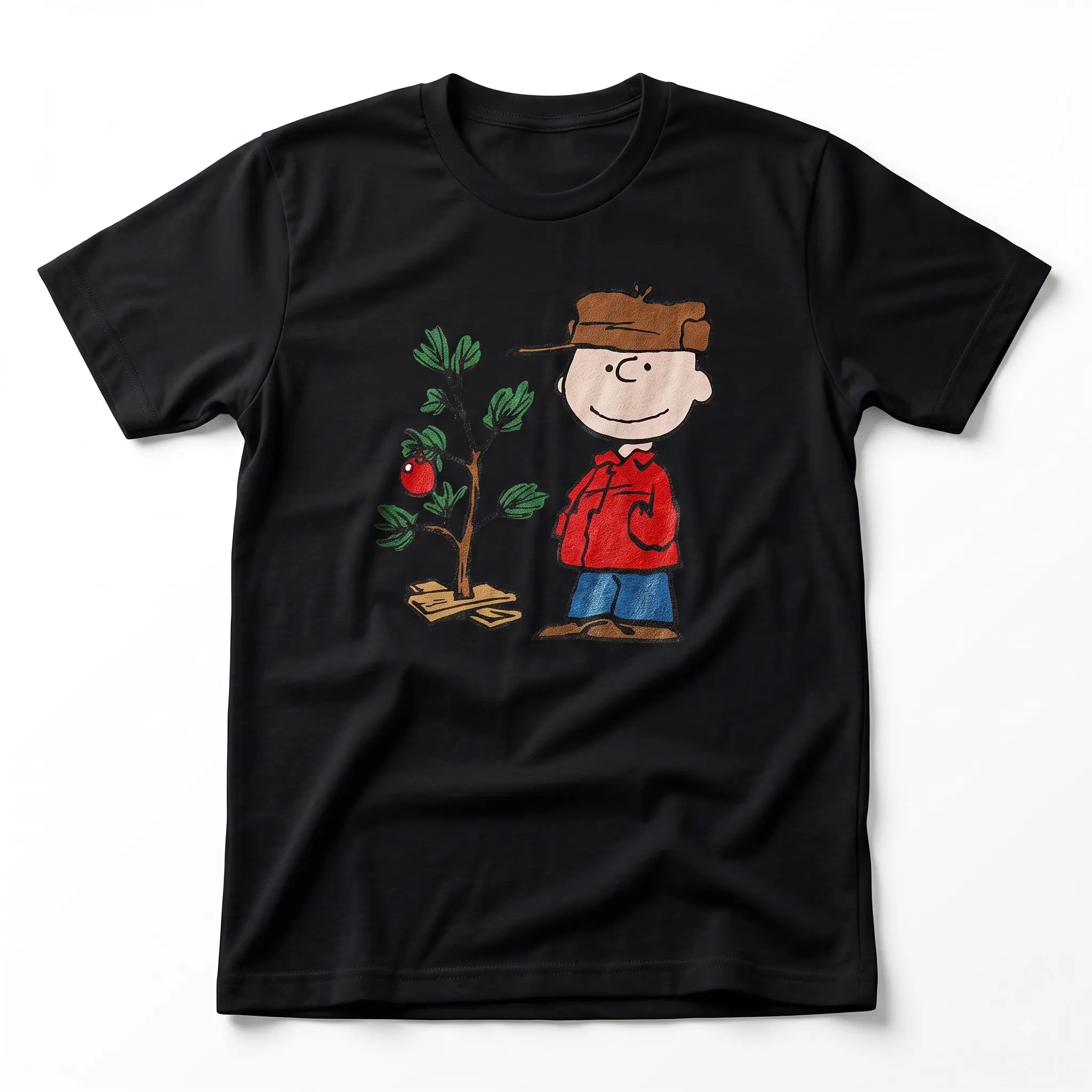 Adults & Youth Charlie Brown Christmas Black Shirt, Gildan & Comfort Colors® T-Shirt, Christmas Tree Cartoon Graphic Tee