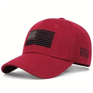 USA Flag Embroidery Baseball Cap Solid Color Vintage Sun Hat Adjustable Lightweight Dad Hats For Women Men