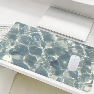 Water Ripple Pattern Mouse Pad,  1 Count  Rectangle Gaming Mouse Pad, Non-slip Rubber Base Stitched Edge Desk Pad for Desk Laptop Desktop, Desk Accessories