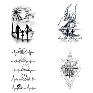 Father's Day Parent Child Pattern Temporary Tattoo Patch Waterproof Lasting 7-15 Days New Chinese Herbal Juice Arm Semi permanent tattoo 11 * 18cm water transfer printing process