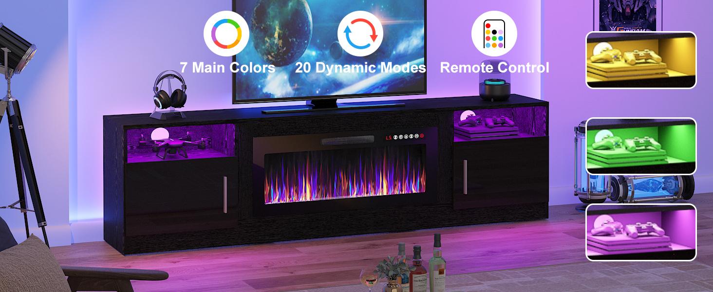 【2 Packages Shipping】Fireplace TV Stand with 36" Fireplace,80" TV Stand with LED Light for TVs Up to 85",Entertainment Center Console Table with Highlight Storage Cabinets,2 Package delivery 【2 Packages Shipping】Fireplace TV Stand with 36" Fireplace,80" TV Stand with LED Light for TVs Up to 85",Entertainment Center Console Table with Highlight Storage Cabinets,2 Package delivery