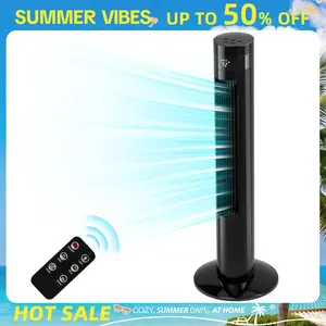 Summervibes[Limited Stock] Antarctic Star Tower Fan - Portable Electric Oscillating Fan with Remote Control, Quiet Operation, 3 Speed Settings &12H Timer,  Bladeless Standing Floor Fan for Bedroom & Office