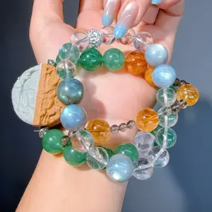 053 Labradorite Strawberry Q Citrine Bracelet 2023 piyao Energy Rainbow Obsidian Healing Chinese Feng Shui Bracelet