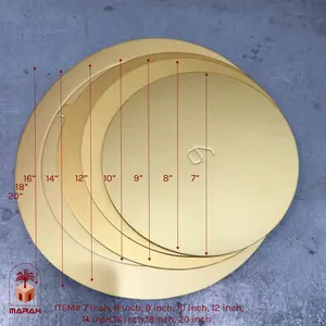 Cake Boards - Circle Gold & Multiple Sizes