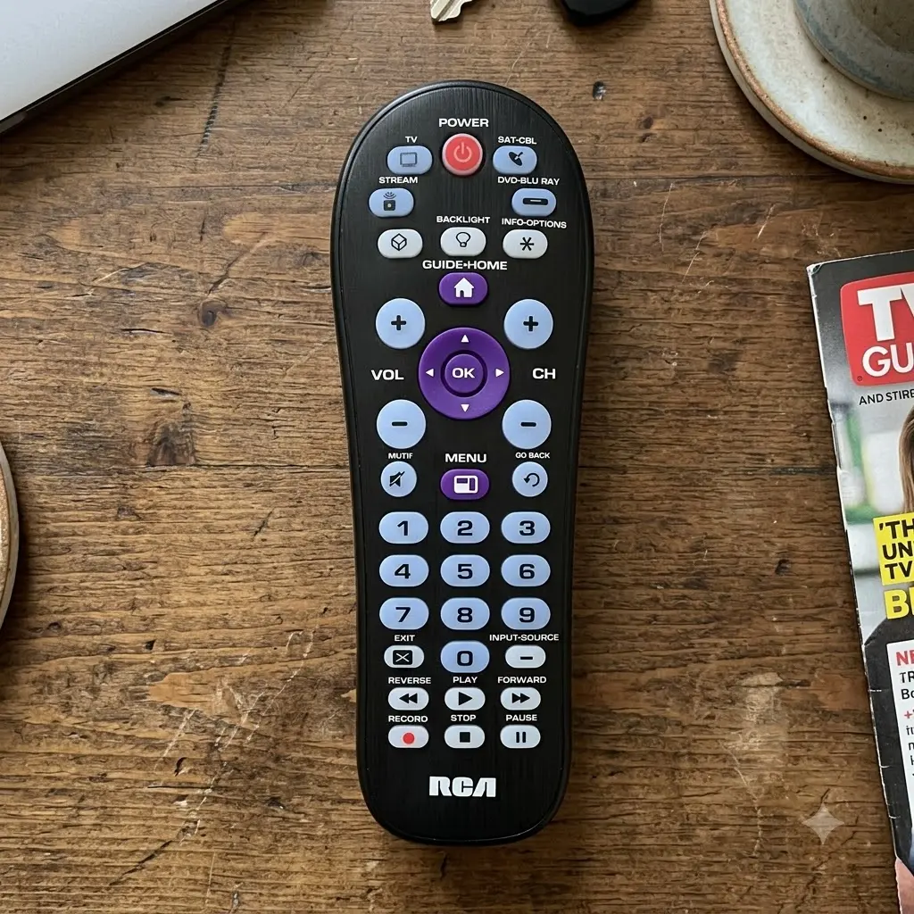 RCA 4-Device Universal Remote Control for TV DVD Blu-ray Cable Streaming Player
