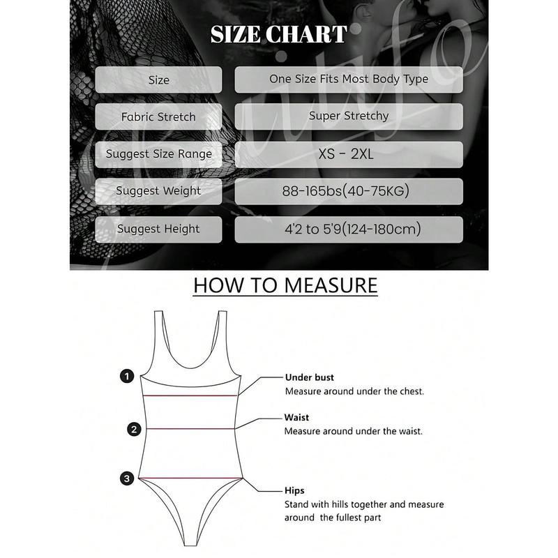 1pc Women's Bowknot Sheer Mesh Jumpsuit With Large Size Fishnet Stockings, European And American Style For Rave