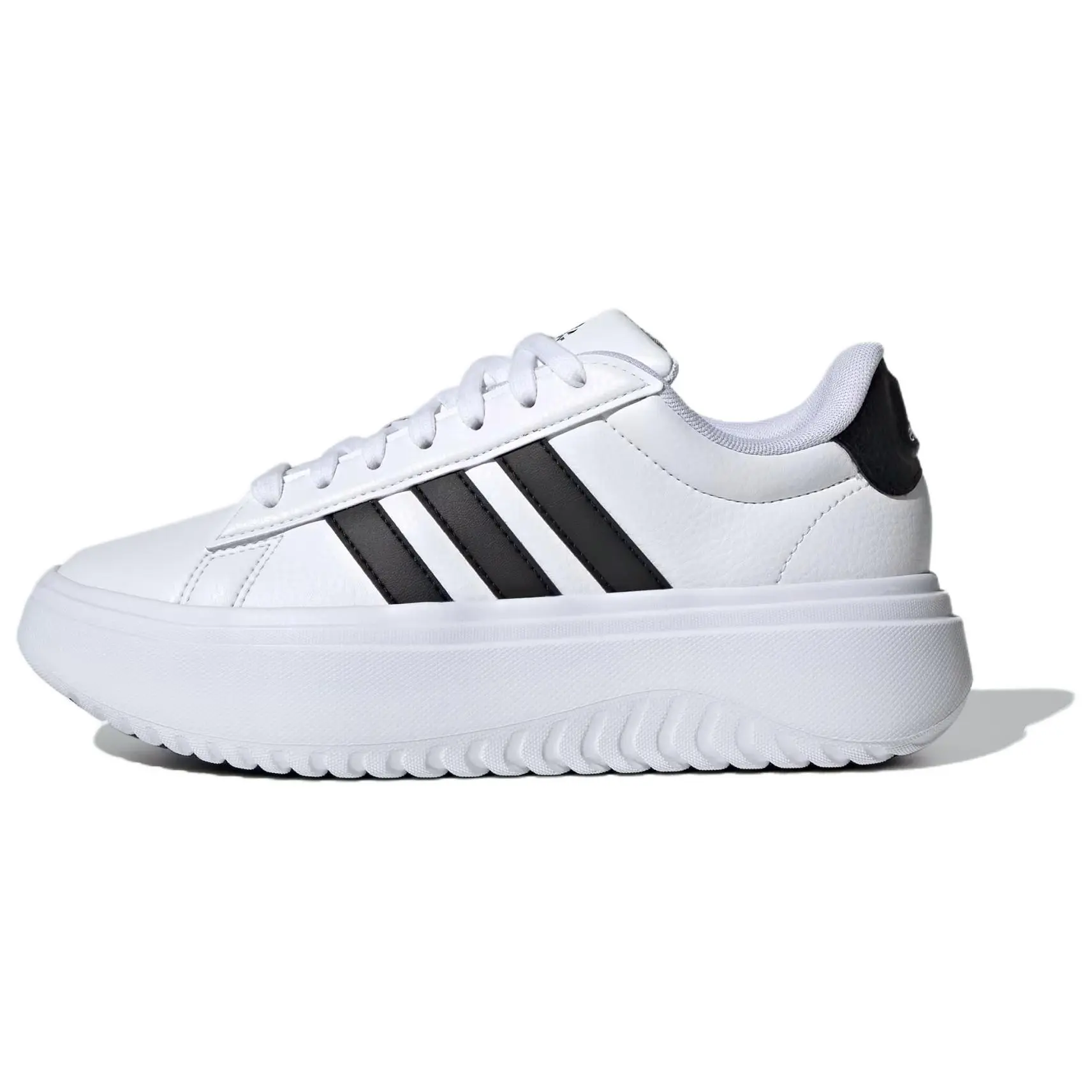 Adidas Grand Court Platform Cloud White Core Black Versatile Comfort Low Top Sneakers Women's IE1092
