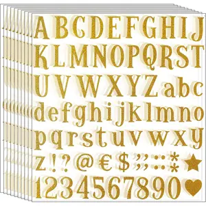 790-Piece Glitter Alphabet Letter Stickers 10 Sheets Self-Adhesive for DIY Crafts Classroom & Home Decor