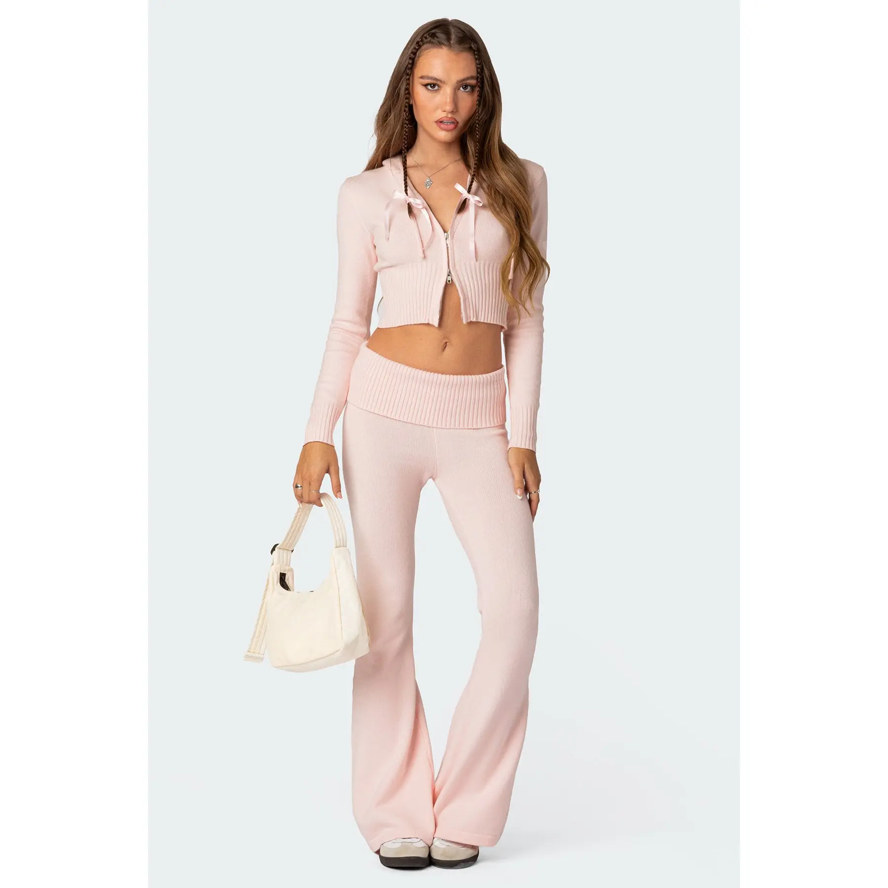Desiree Knitted Low Rise Fold Over Pants Desiree Knitted Low Rise Fold Over Pants
