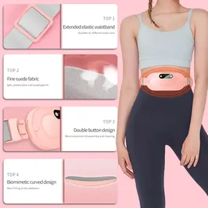 Women's Portable Heating Belt for Menstrual Cramps | FSA/HSA Eligible | 3 Timer Settings & 4 Massage Modes | Wireless Electric Heat Pad Gift for Girlfriend, Wife, Daughter (Soft Pink)