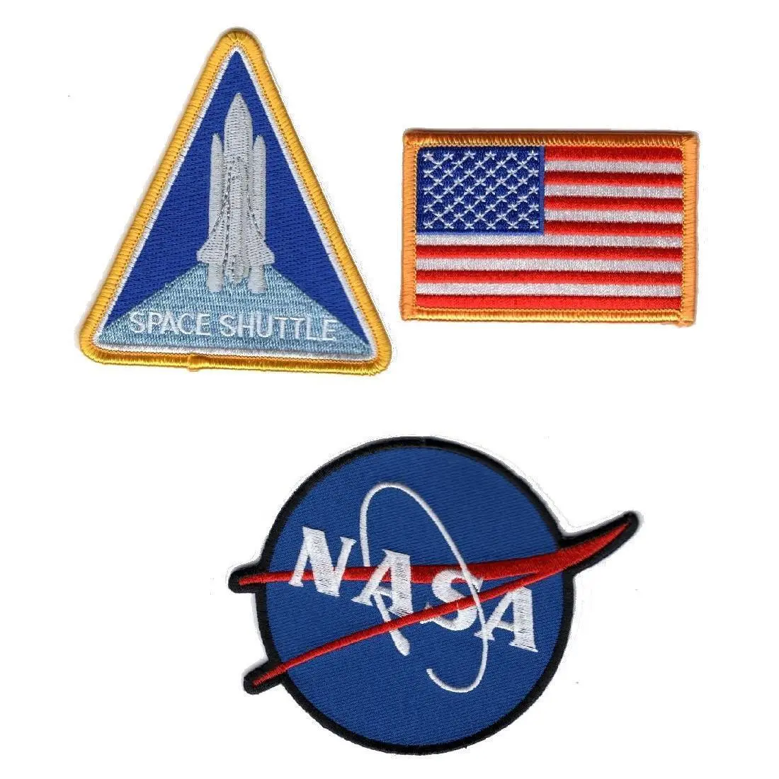 NASA Space Shuttle Iron/Sew On Patch (Bundle of 3pc)