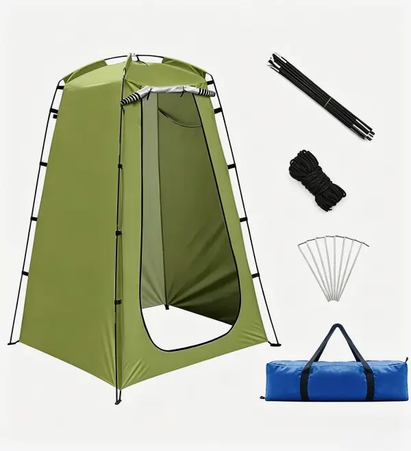 Camping Shower Tent - Waterproof Canopy, 6FT Fold-Out Portable Outdoor Privacy Shelter, 120x180cm Lightweight Changing Room for Camping, Beach, Camping Shower Tents