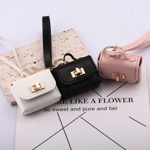 Mini PU Leather Handbag Keychain - Small Charm for Headphones/Small Items