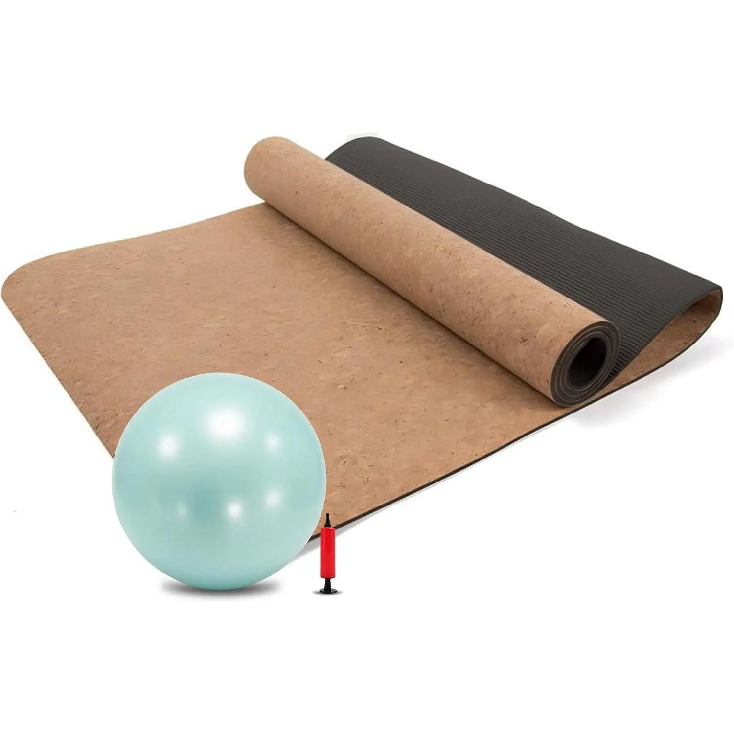 Cork Yoga Mat 4mm Thick Cushioning High Density Natural Rubber Pilates Exercise Pad with Carrying Strap 72 x 26 Inch for Home Gym